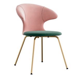 Time Flies chair, brass legs, velour upholstery/ polyester green/pink