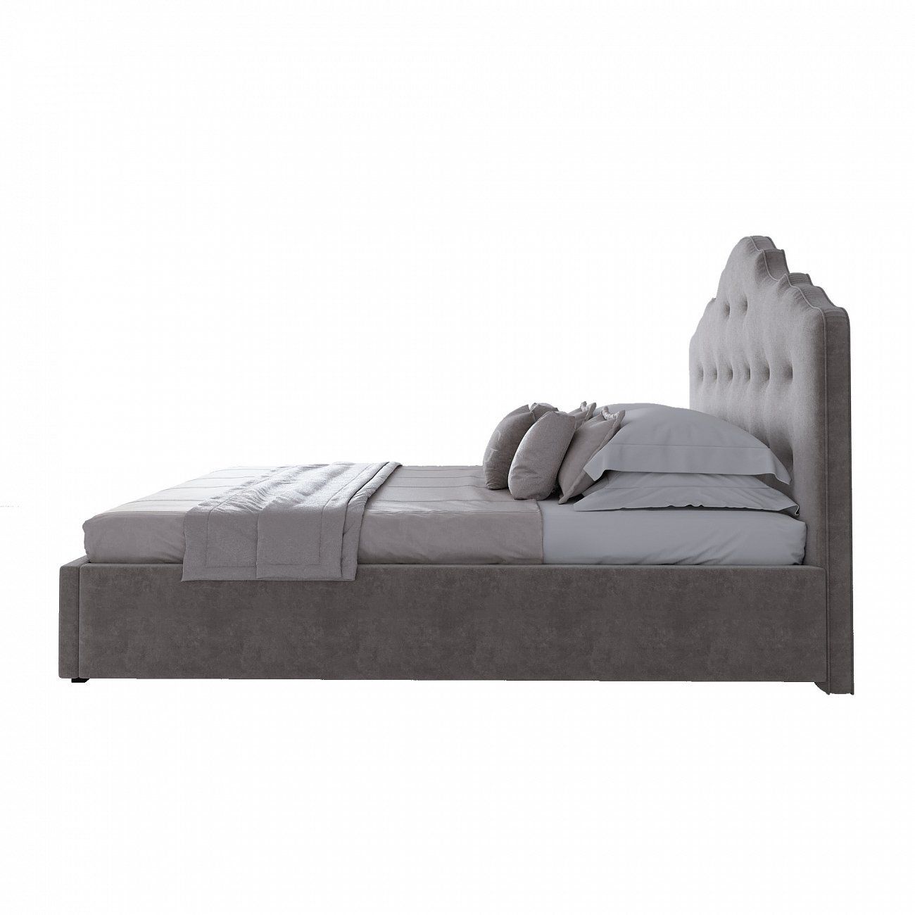 Double bed 160x200 cm brown-gray Palace