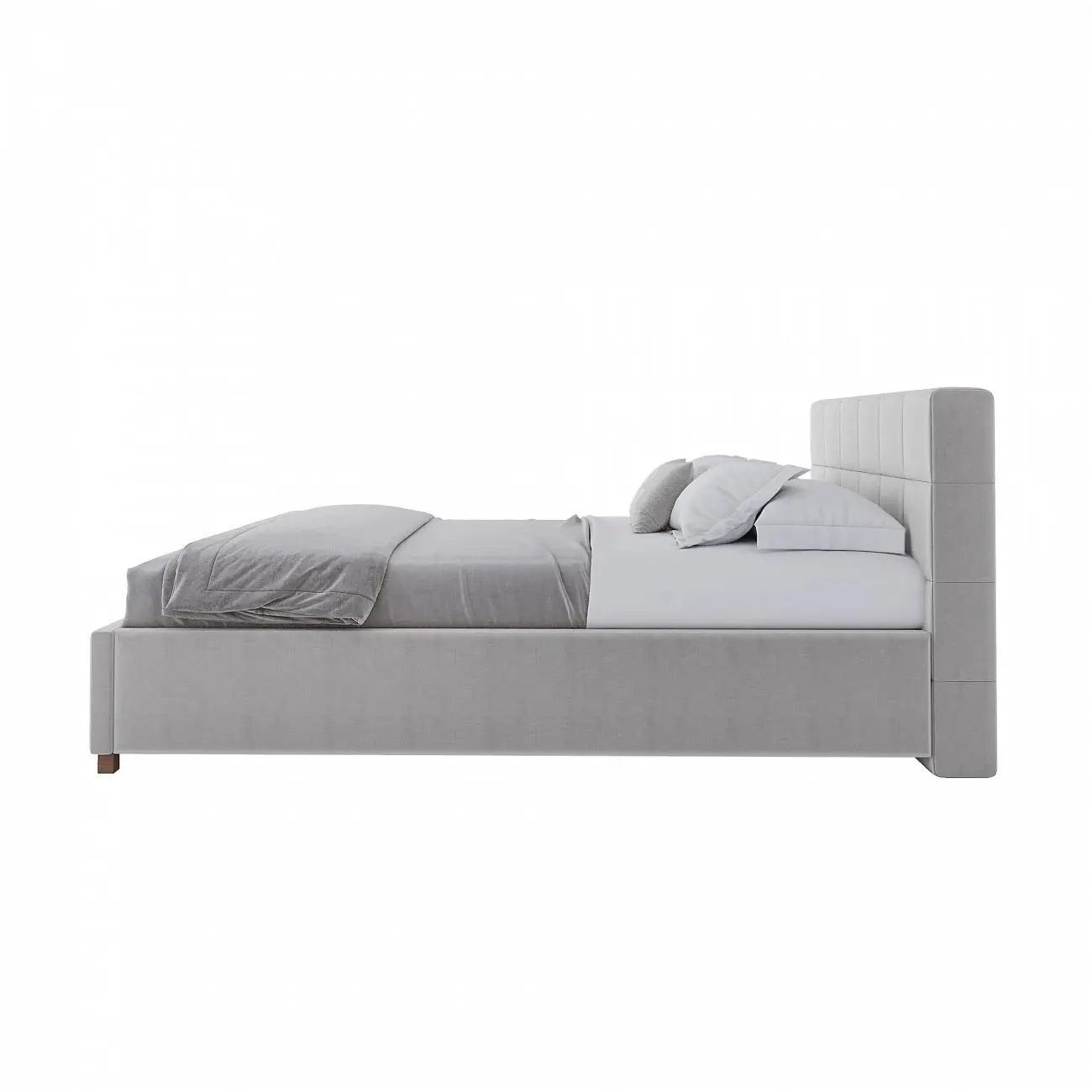 Teenage bed with soft backrest and stitch 140x200 cm white Wales