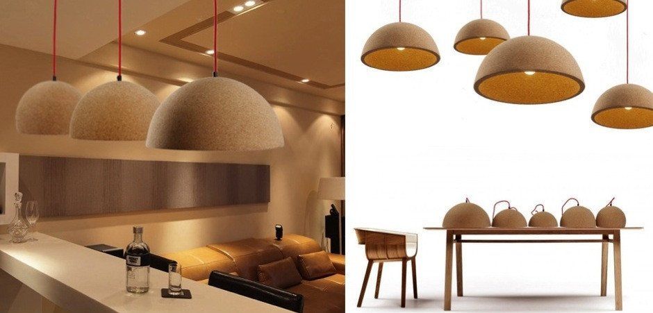 Cork Semisphere Pendant Lamp by Romatti