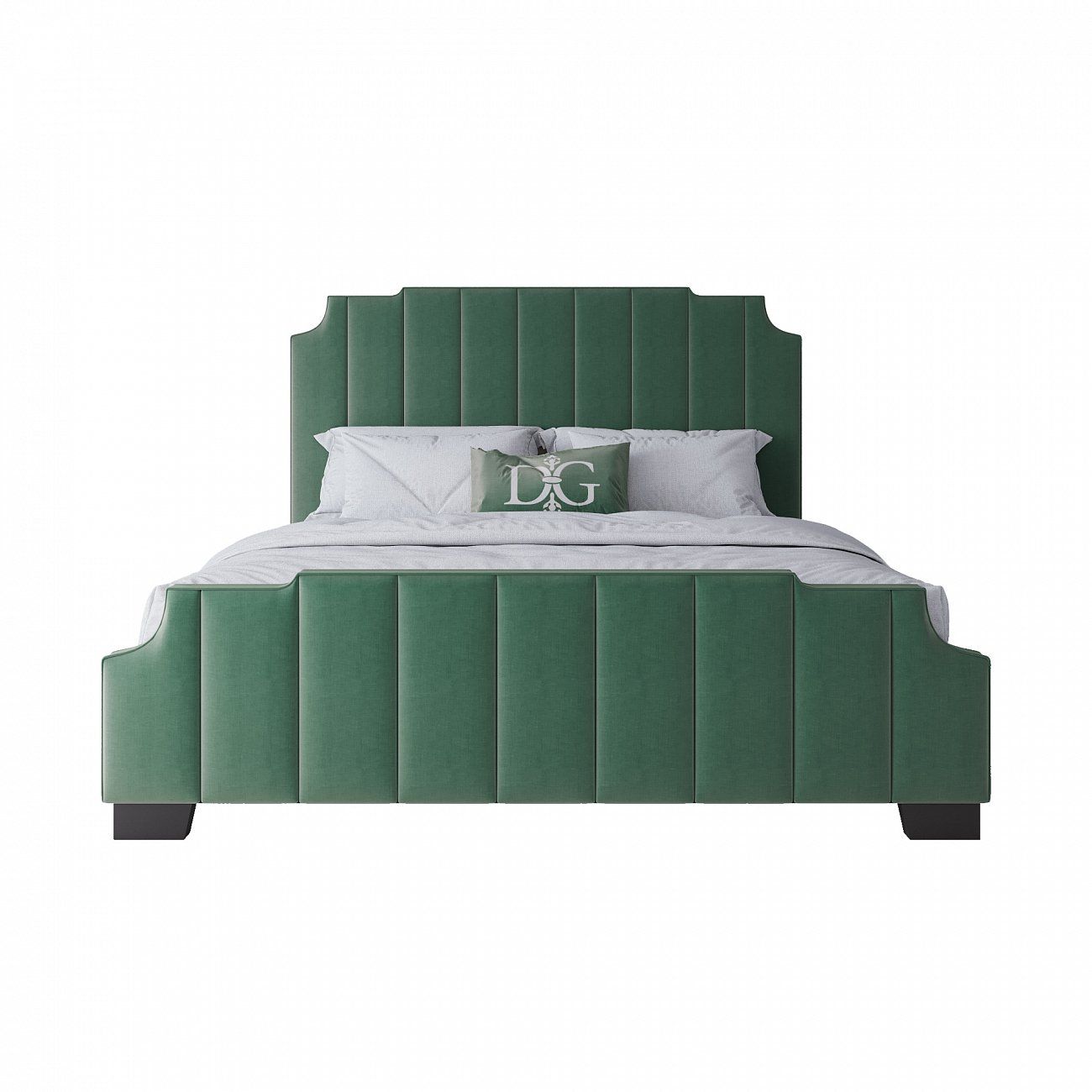 Кровать двуспальная 180х200 см зеленая Bony