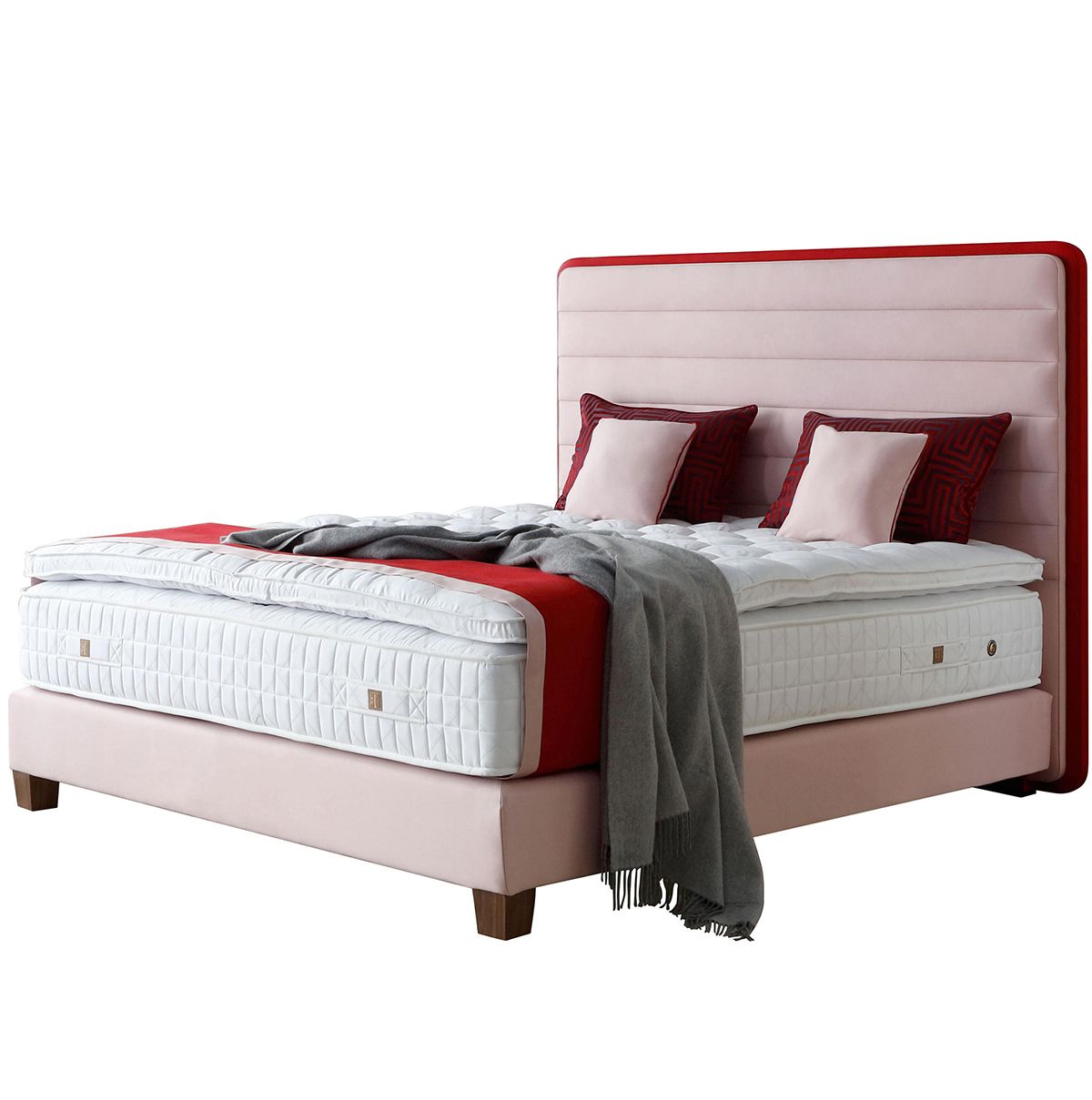 Double bed 160x200 cm pink Lounge Headboard