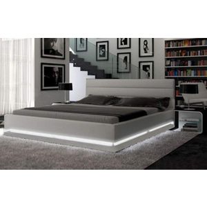 Double bed 160x200 light grey Brooklyn