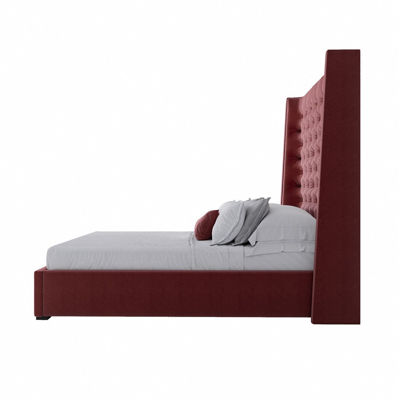 Teenage bed with carriage screed 140x200 red Jackie King