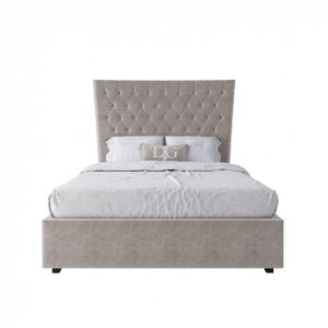 Teenage bed with a padded backrest 140x200 light beige QuickSand