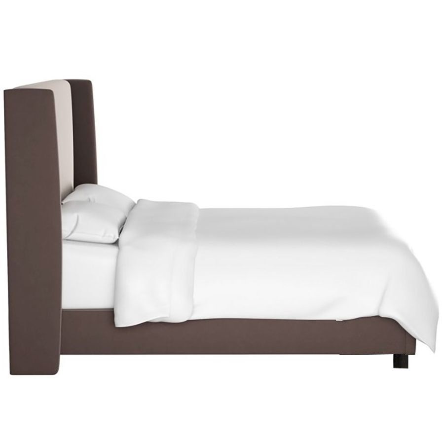 Кровать двуспальная 160х200 см коричневая Kelly Wingback Smoke Velvet