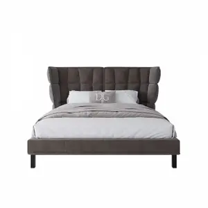 Double bed 160x200 grey Husk (box spring)