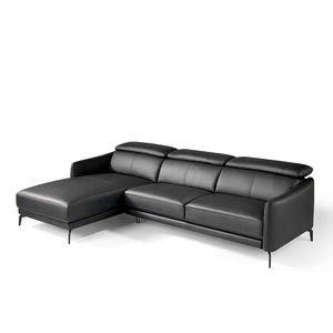 Угловой диван 5359-L /6040 черный кожаный 5359