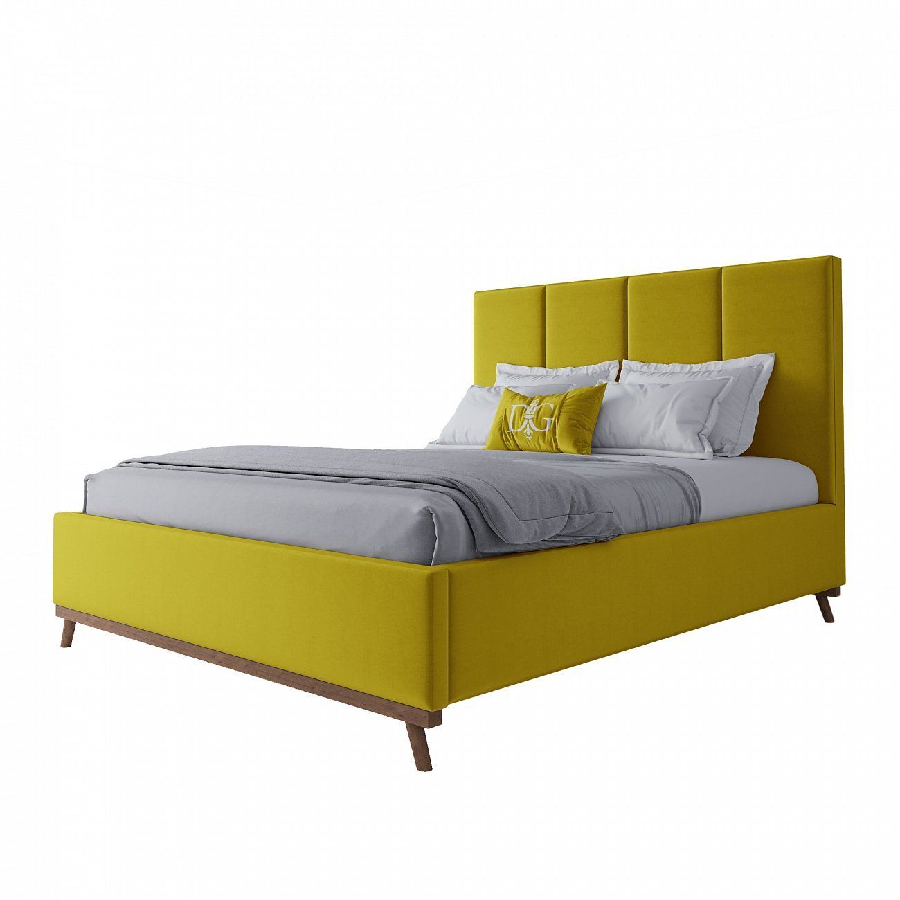 Double bed 180x200 yellow Carter Gold