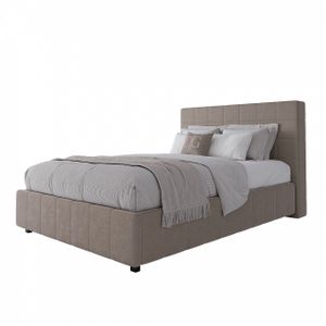 Teenage bed with a soft backrest 140x200 beige Shining Modern