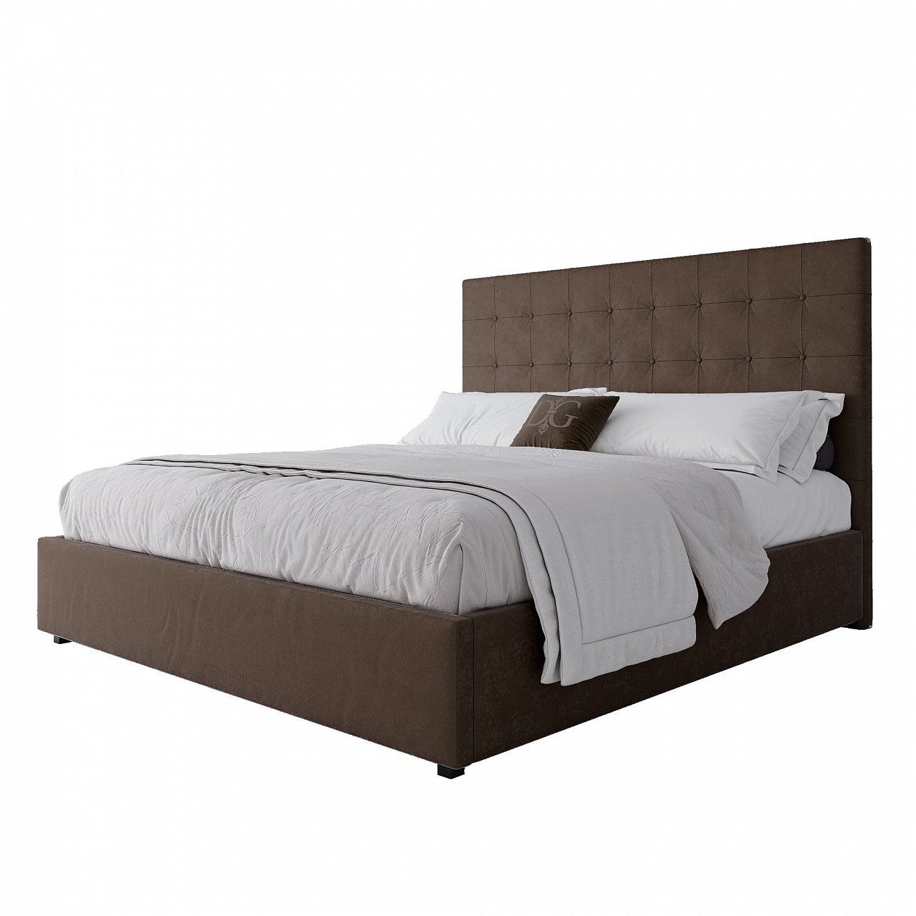 Double bed 180x200 dark brown Royal Black