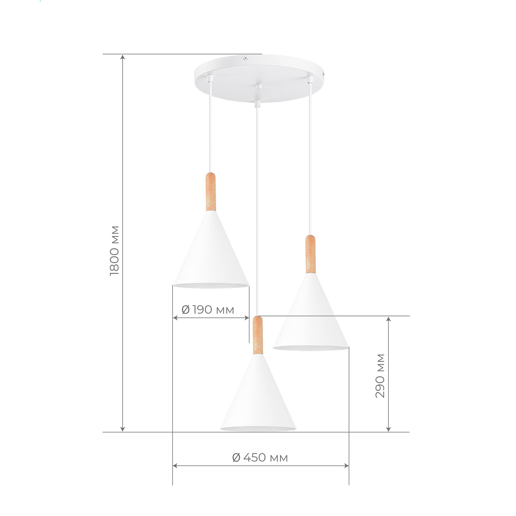 SLE1255-513-03 Светильник подвесной Белый/Белый E27 3*40W ARKET