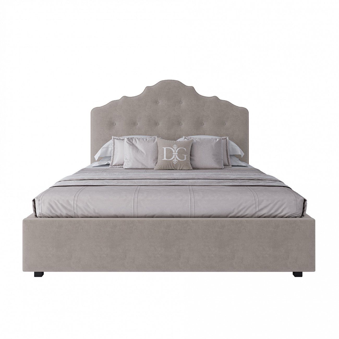 Double bed 160x200 light beige Palace