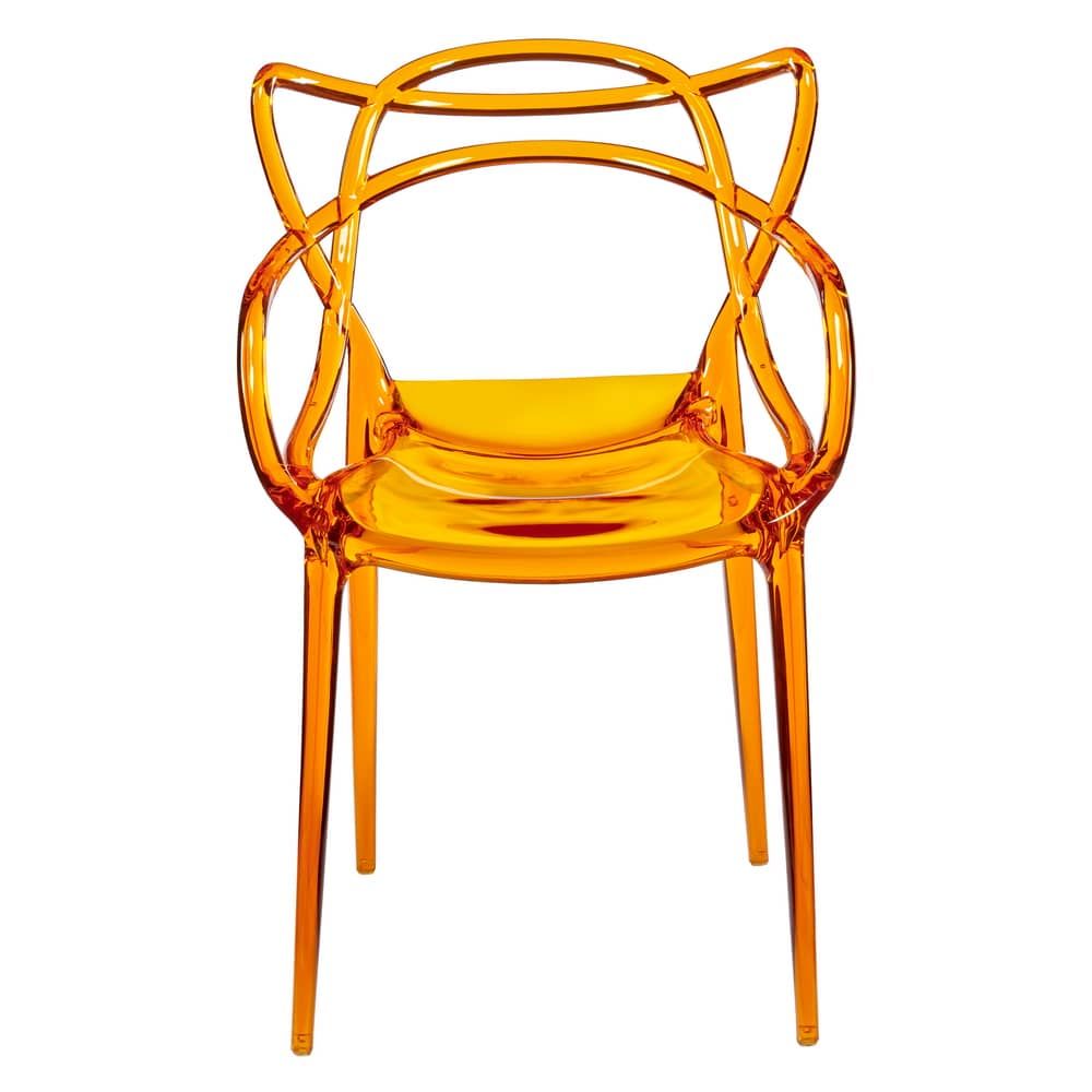 Комплект из 4-х стульев Masters прозрачный оранжевый