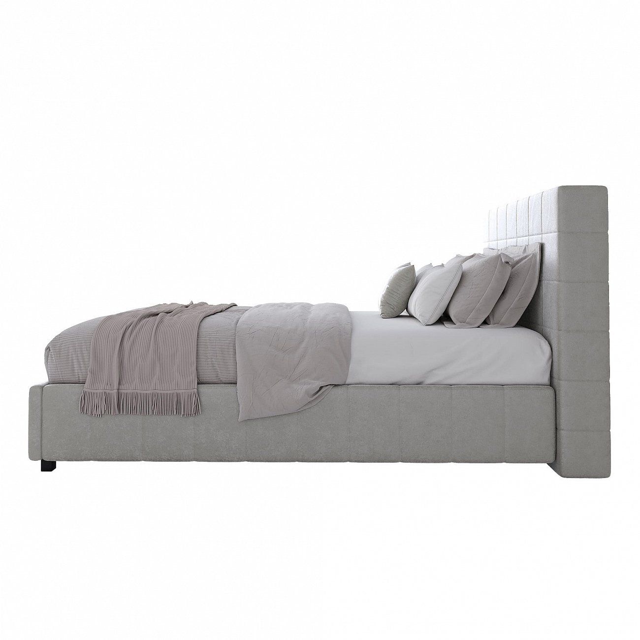 Teenage bed with a soft backrest 140x200 milk Shining Modern