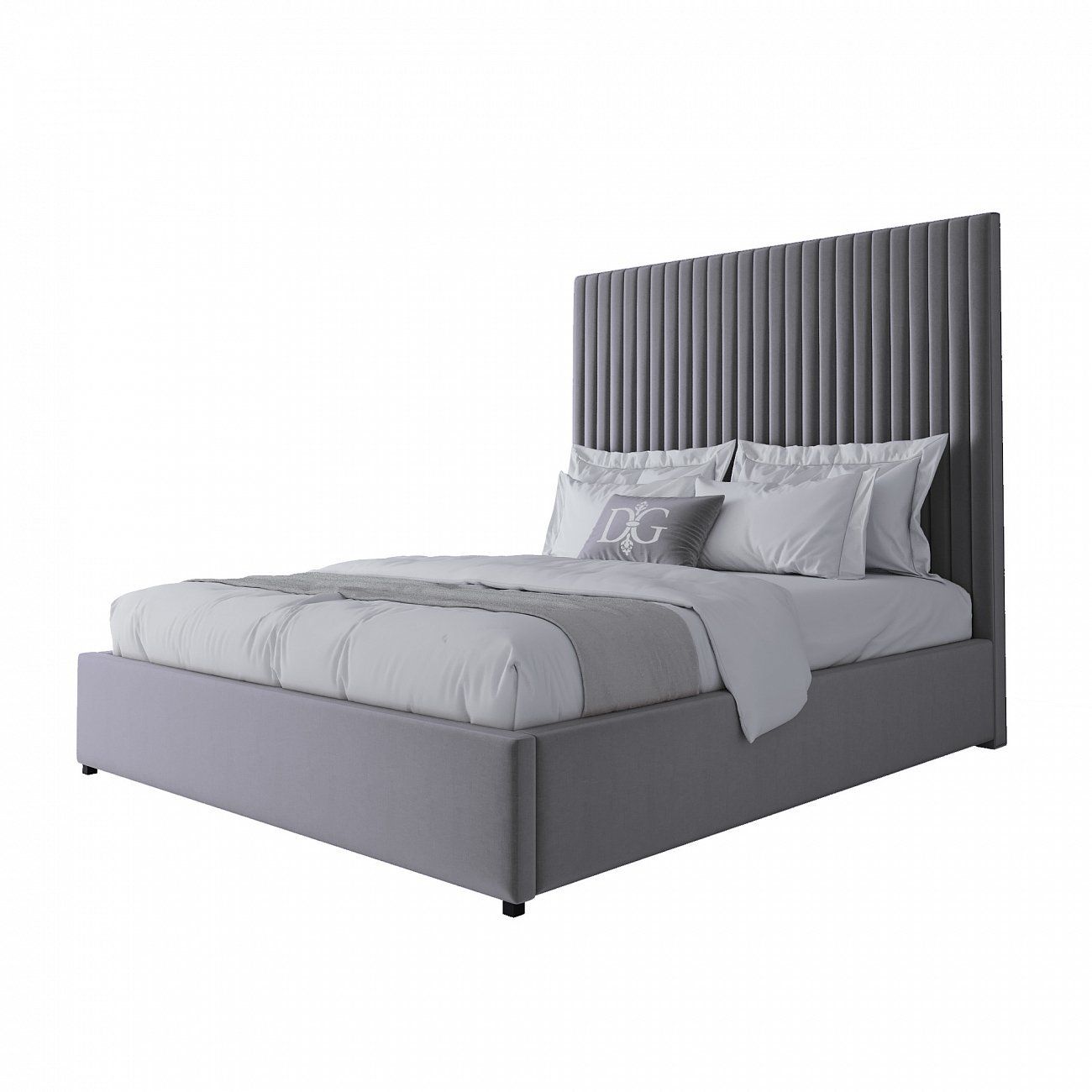 Double bed 160x200 cm grey Mora