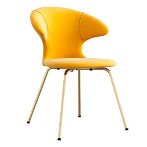 Time Flies chair, legs brass, upholstery velour/ polyester yellow