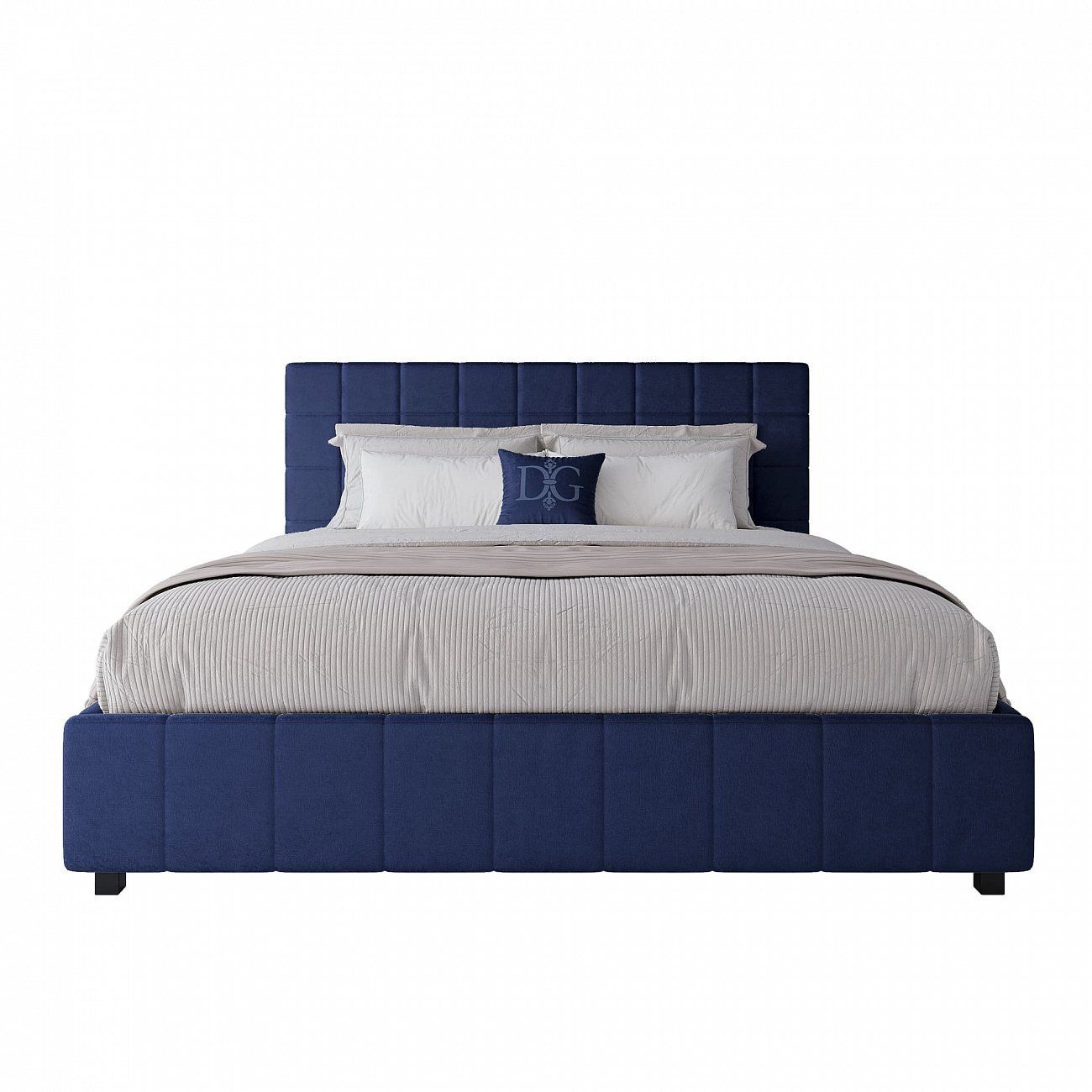 Кровать двуспальная 180х200 см синяя Shining Modern