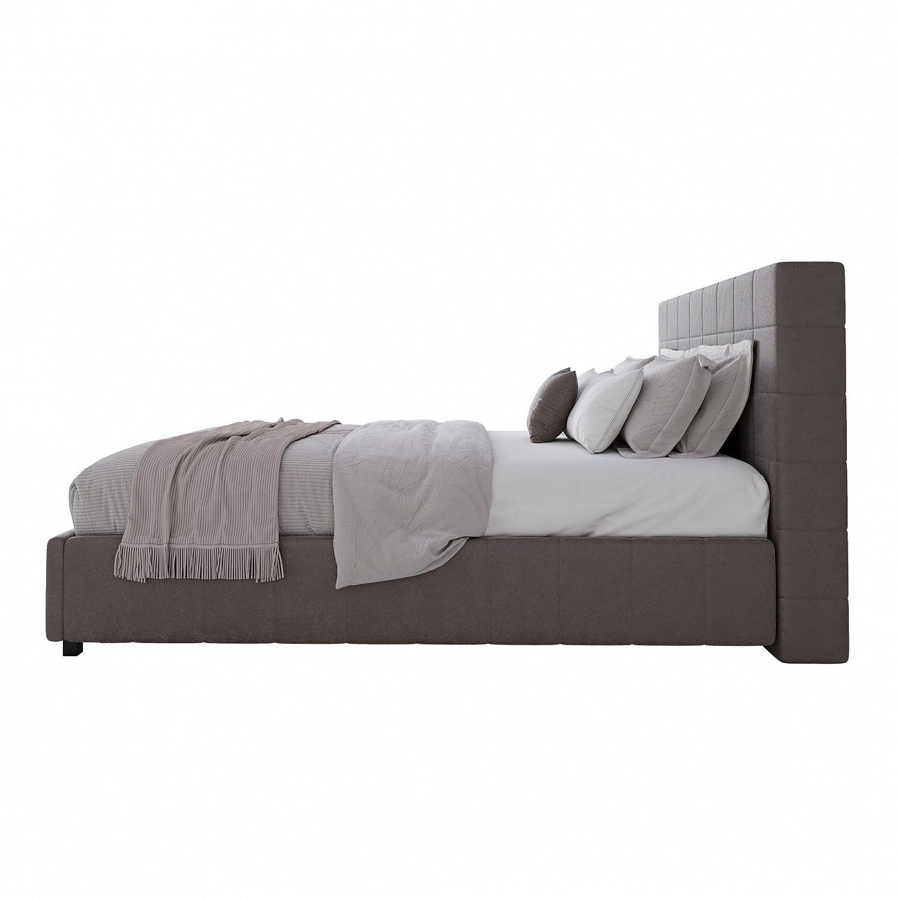 Double bed 160x200 cm gray-brown Shining Modern