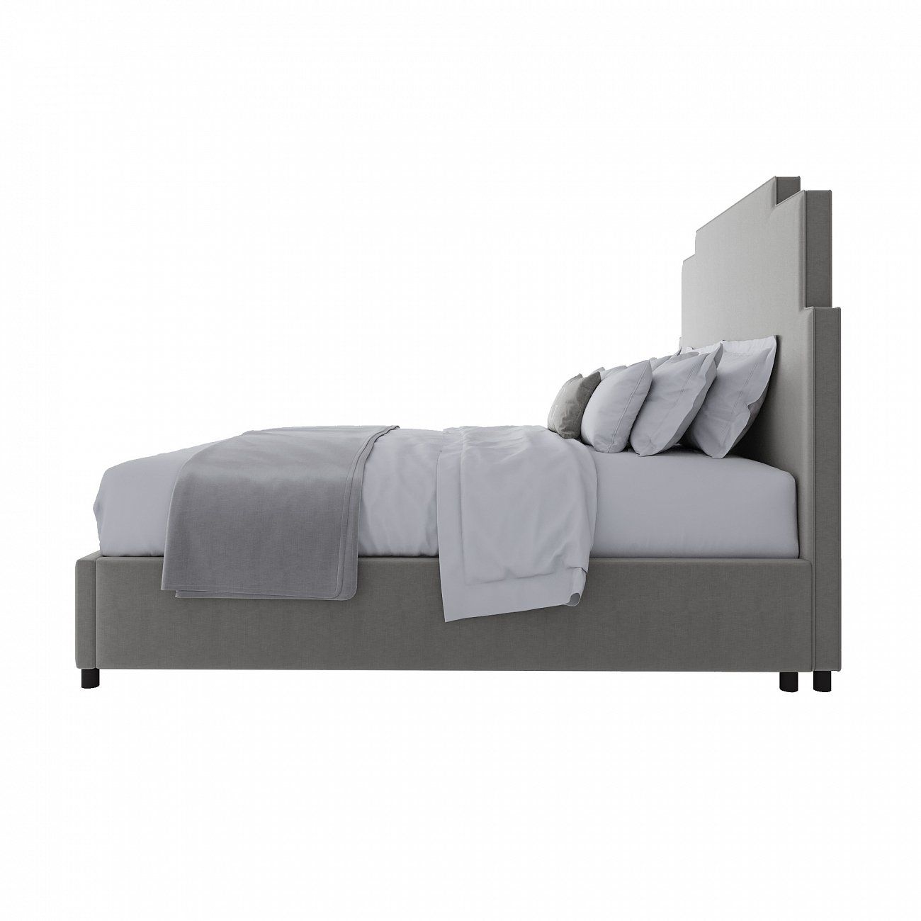 Double bed 180x200 grey Paxton Gray Linen