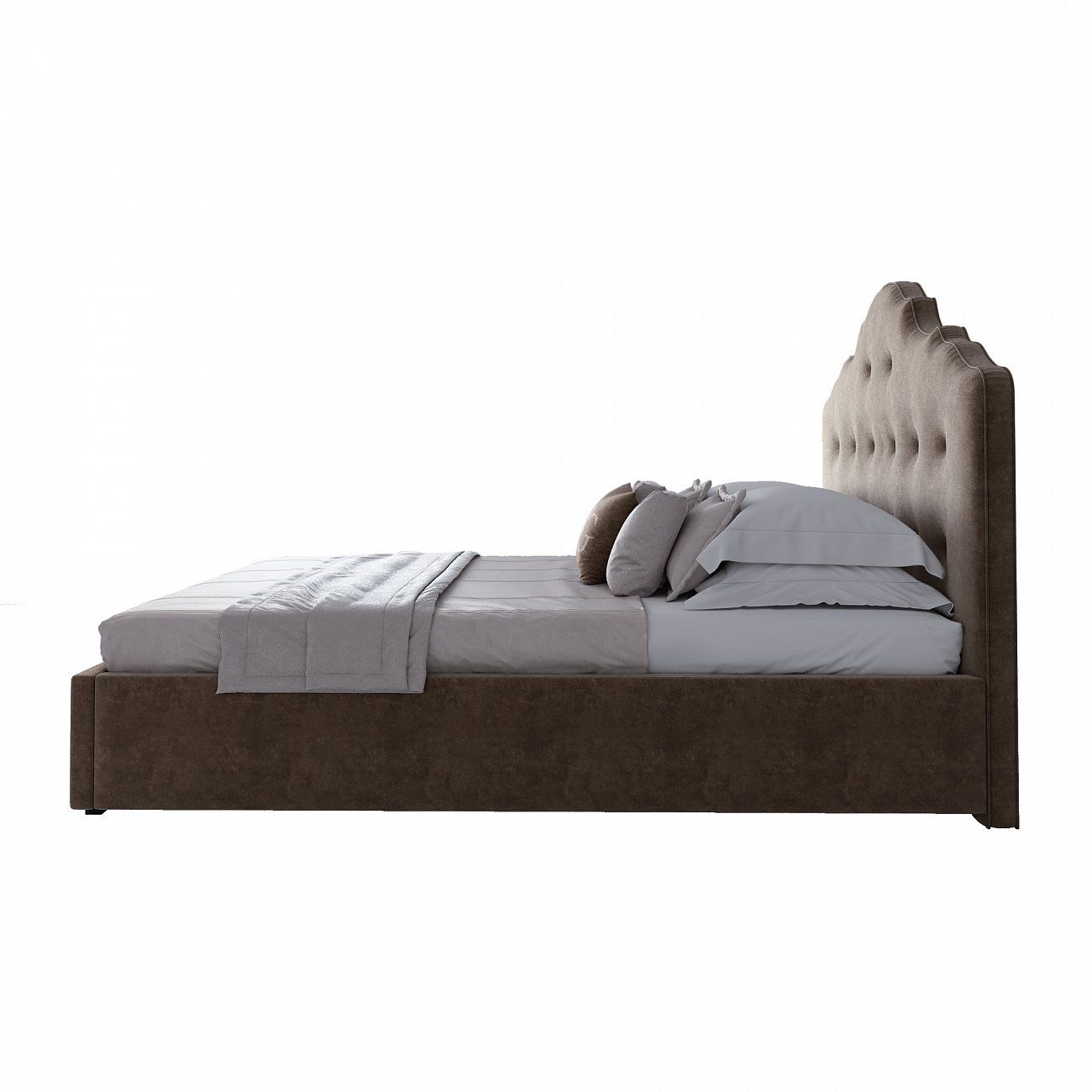 Double bed 160x200 cm brown Palace