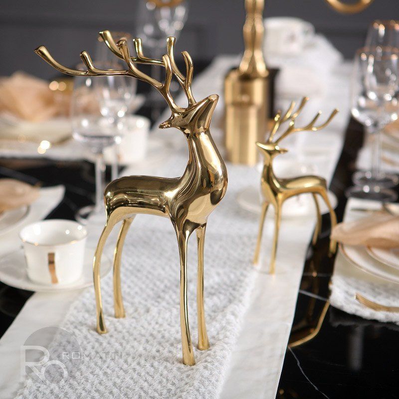 Golden deer statuette by Romatti