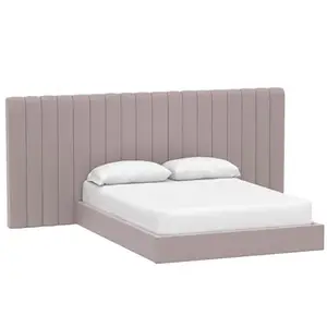 Кровать двуспальная с мягким изголовьем 180x200 серая Avalon Extended
