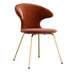 Time Flies chair, legs brass, upholstery velour/ polyester brown