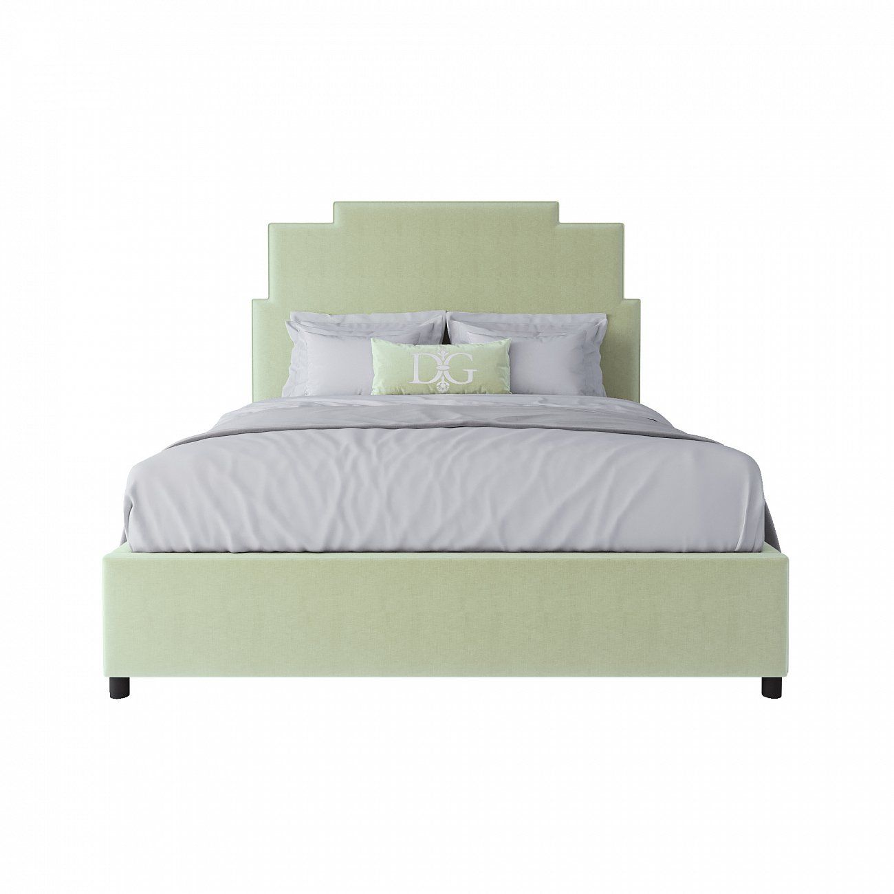 Кровать двуспальная 160x200 зеленая Paxton Bed Mint
