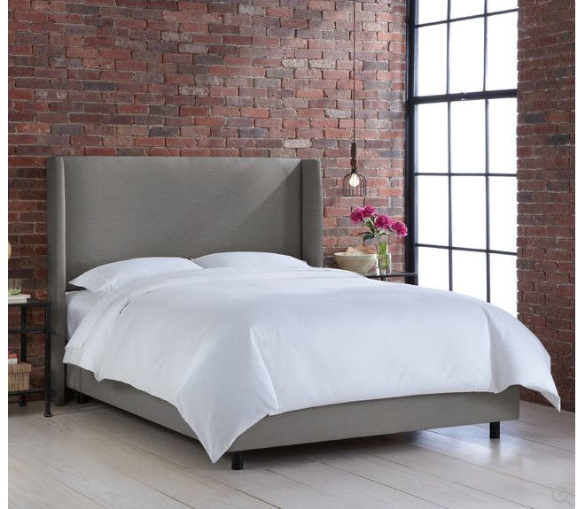 Double bed 160x200 cm grey Kelly