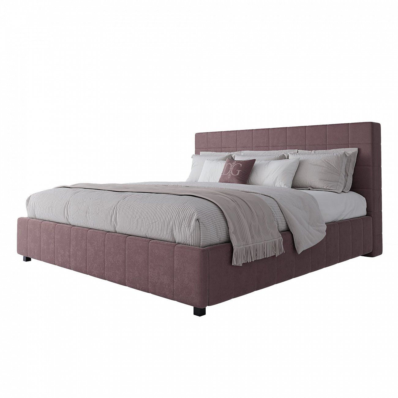 Large Bed 200x200 Shining Modern dusty rose