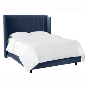 Double bed 160x200 blue Margo Wingback