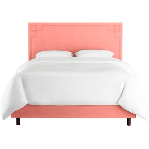 Double bed with a padded backrest 160x200 cm pink Aiden Pink