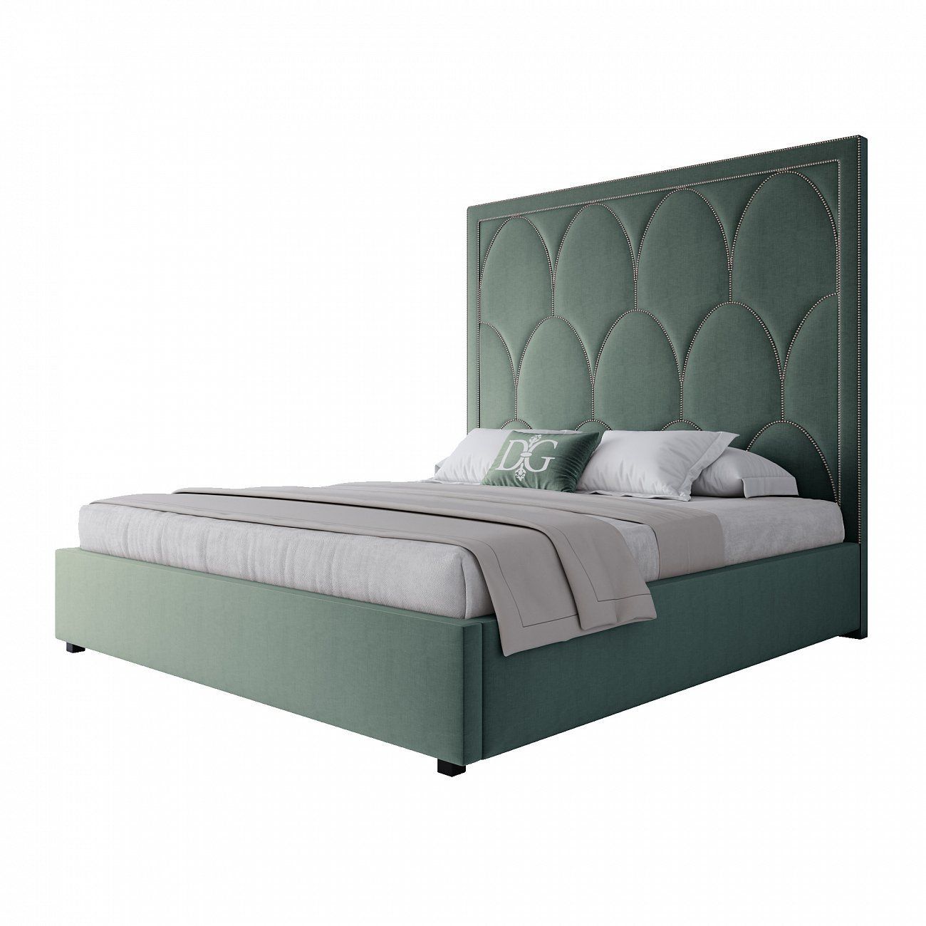 Double bed 160x200 cm aquamarine Petals Queen