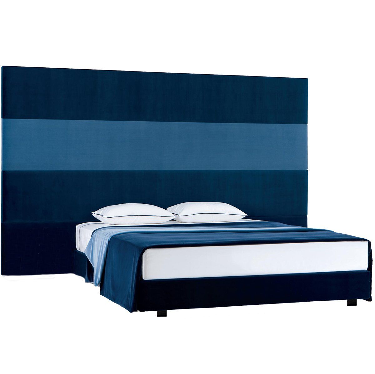 Double Bed 160x200 Blue Headboard Play