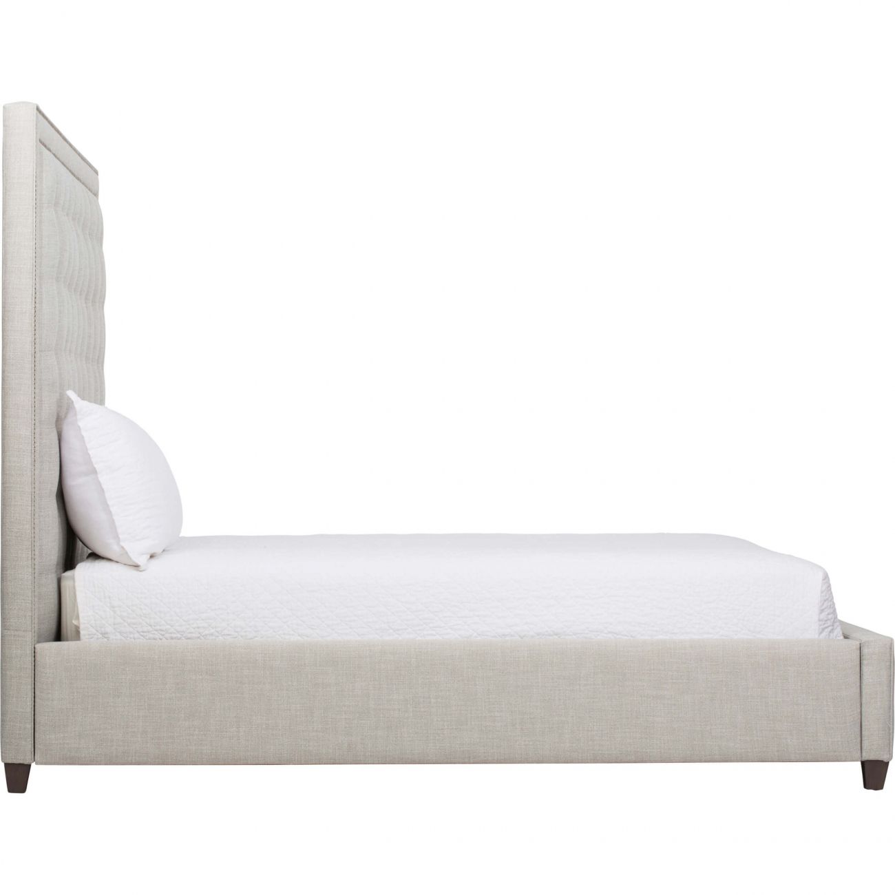 Double bed with upholstered headboard 160x200 cm beige Dakota