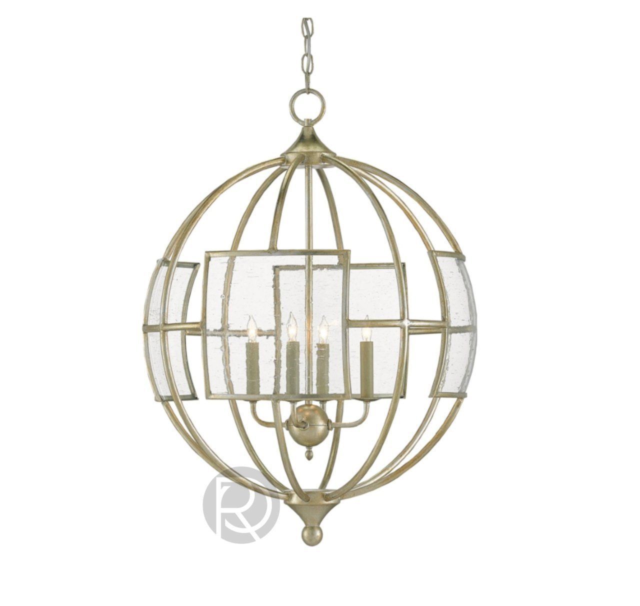 BROXTON SILVER ORB chandelier by Currey & Company