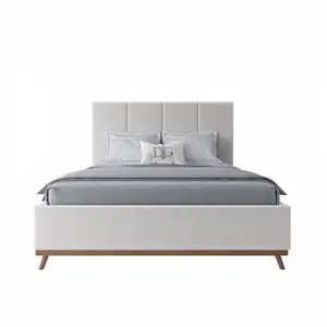 Кровать двуспальная с мягким изголовьем 160х200 см белая Carter Snowfall