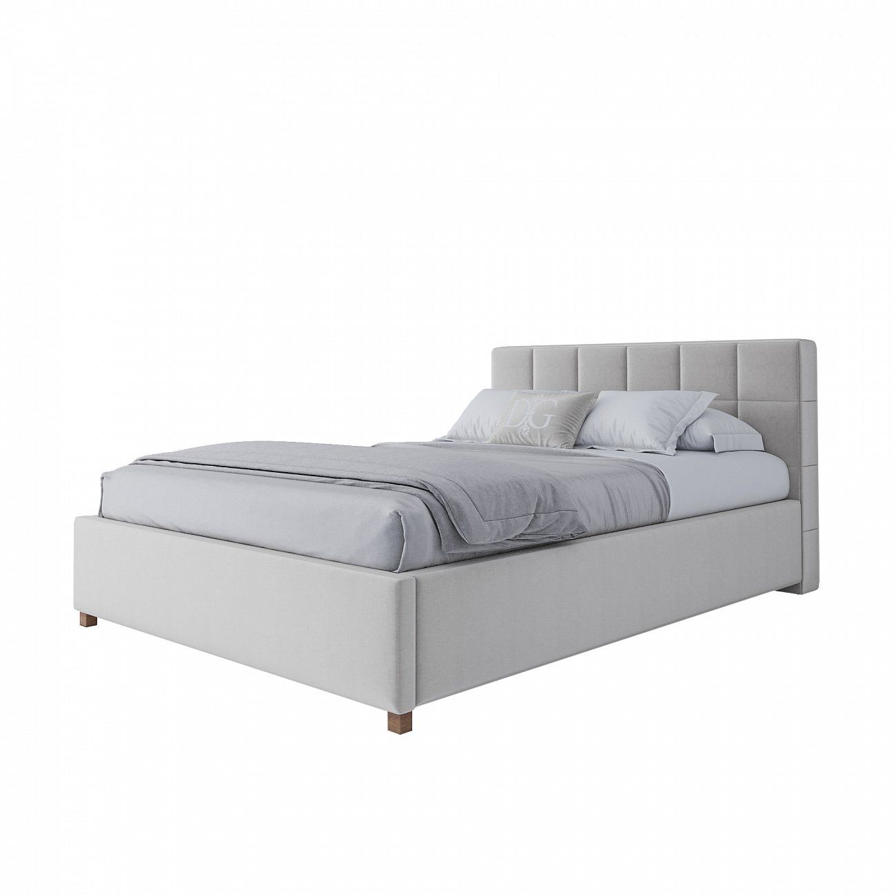 Teenage bed with soft backrest and stitch 140x200 cm white Wales