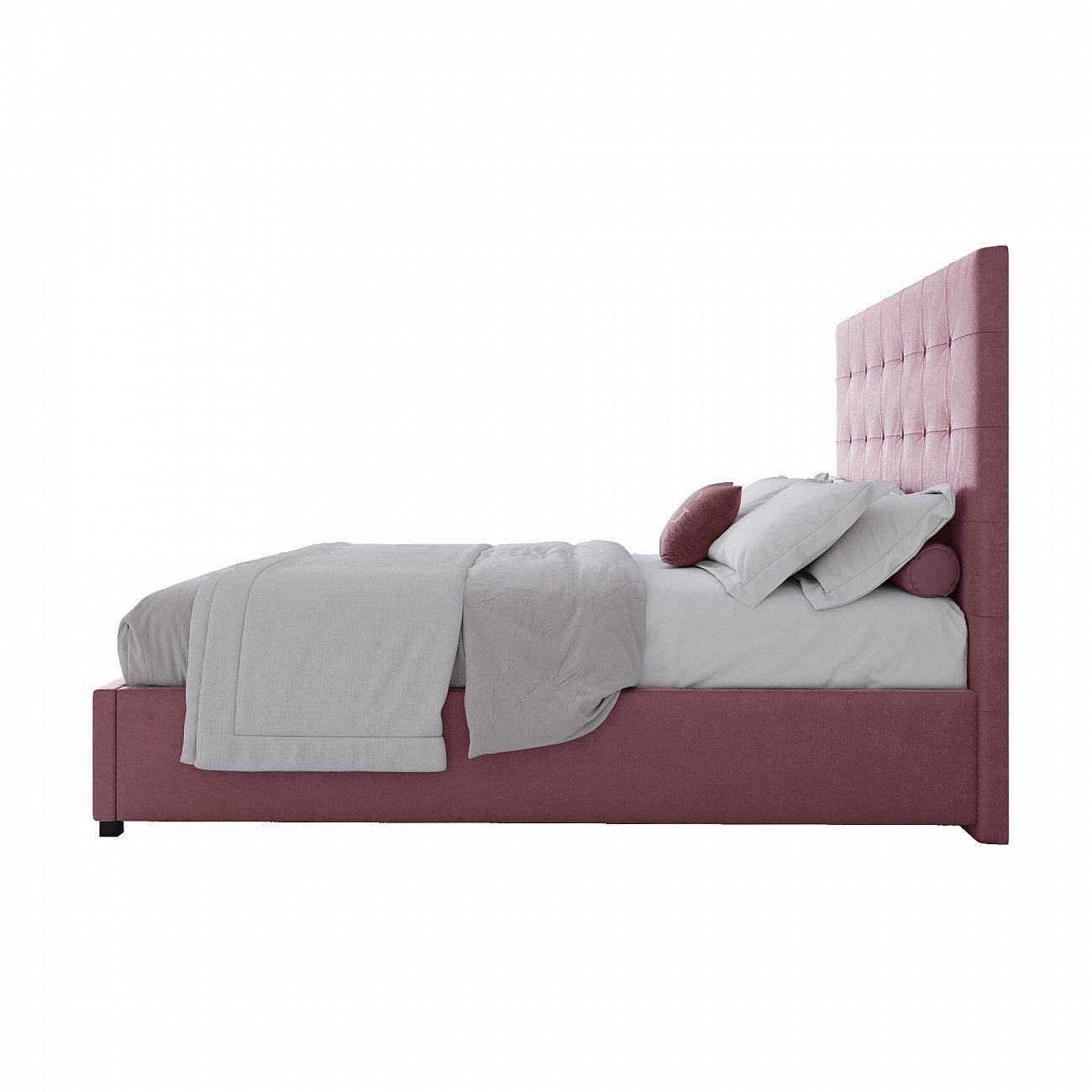 Teenage bed made of velour 140x200 dusty rose Royal Black