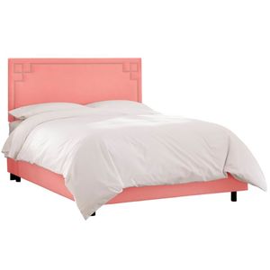 Double bed with a padded backrest 160x200 cm pink Aiden Pink