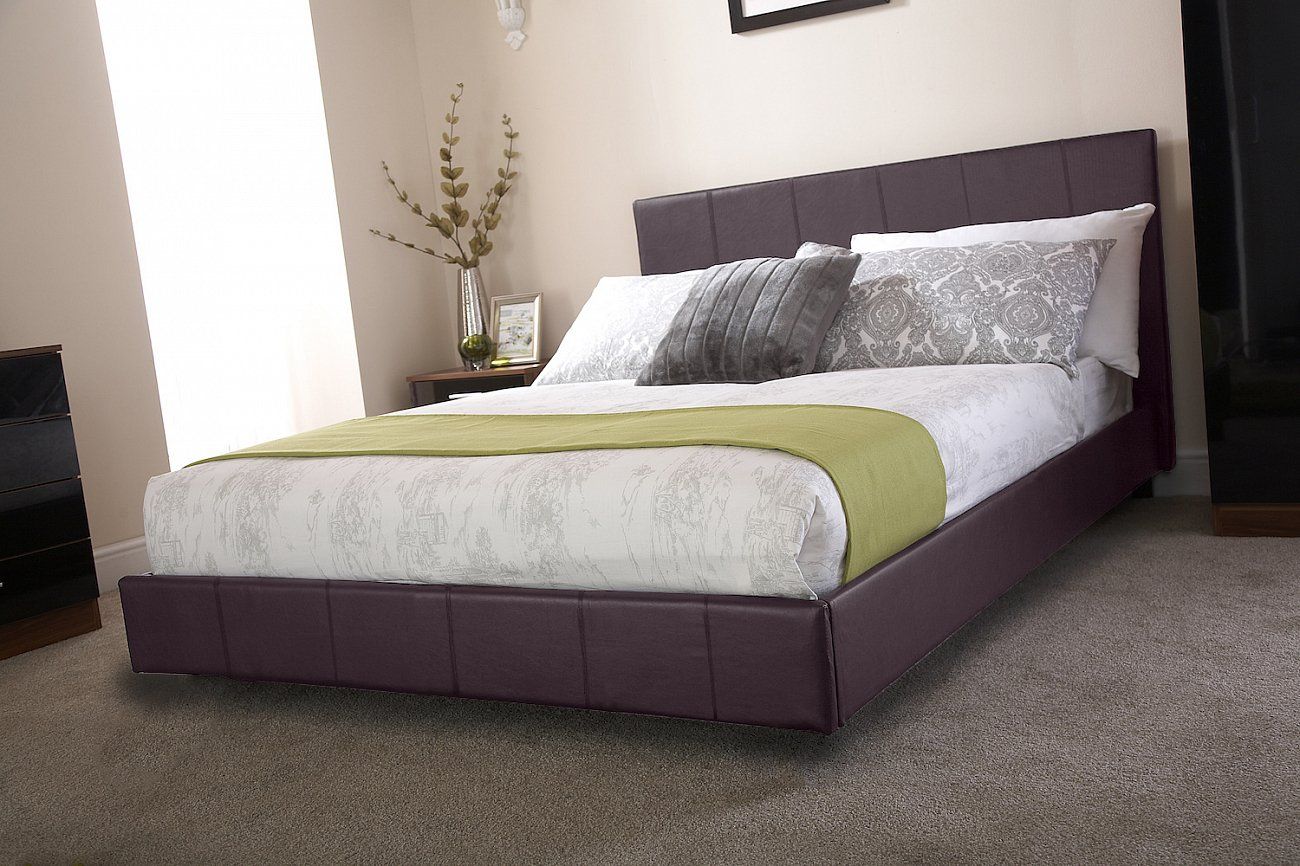 Кровать двуспальная 180х200 темно-серая с низким изголовьем Castell Grande