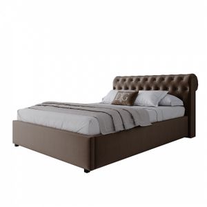Кровать подростковая с каретной стяжкой 140х200 коричневая Sweet Dreams