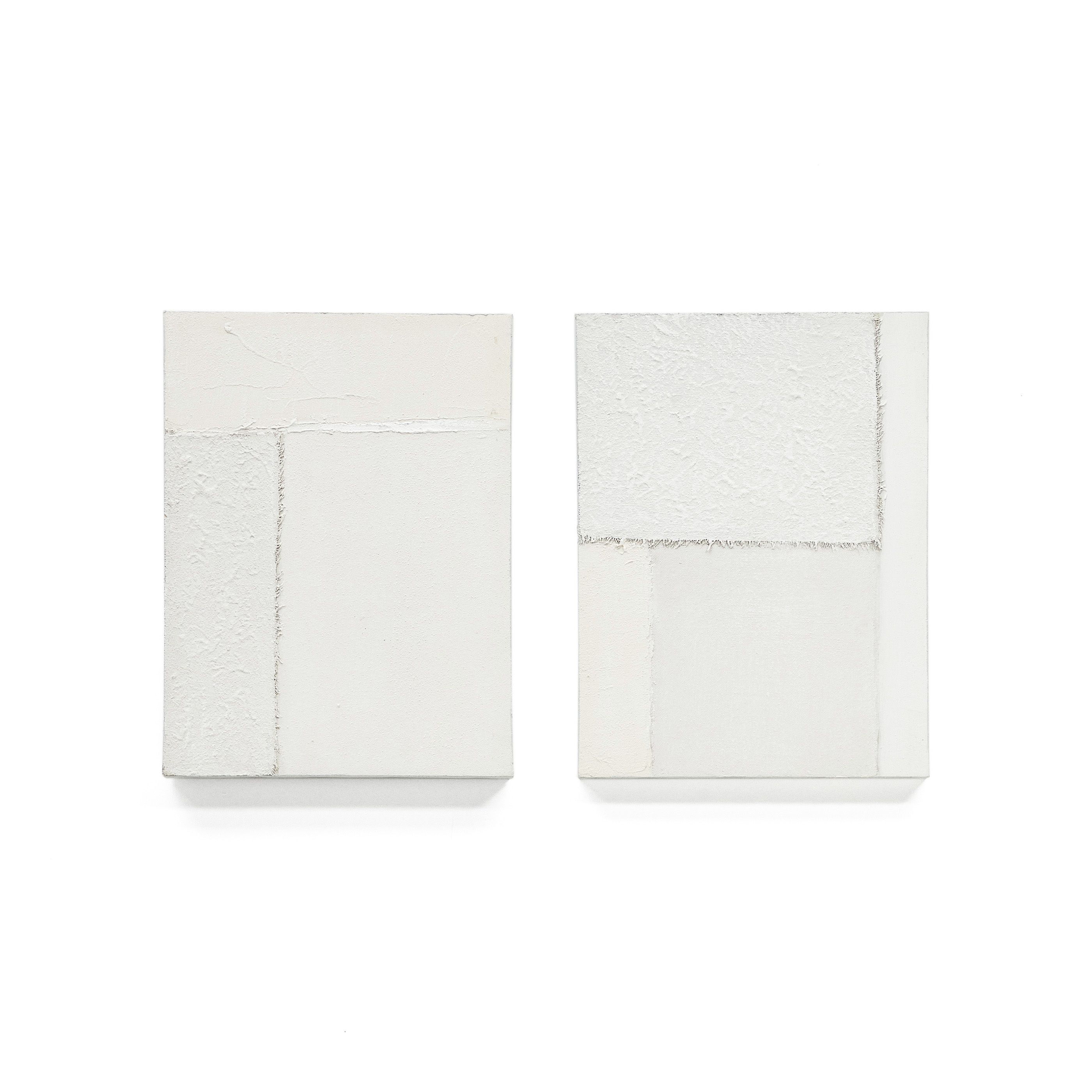 Pineda Набор из 2 абстрактных полотен белого цвета 30 x 40 см