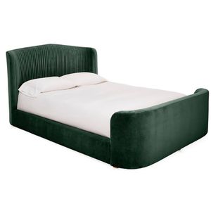 Кровать двуспальная 160x200 см зеленая Clio Panel