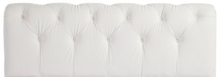Кровать двуспальная с кожаным изголовьем 160х200 см белая Adelle