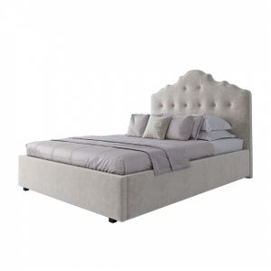Teenage bed with a soft backrest 140x200 cm milk Palace
