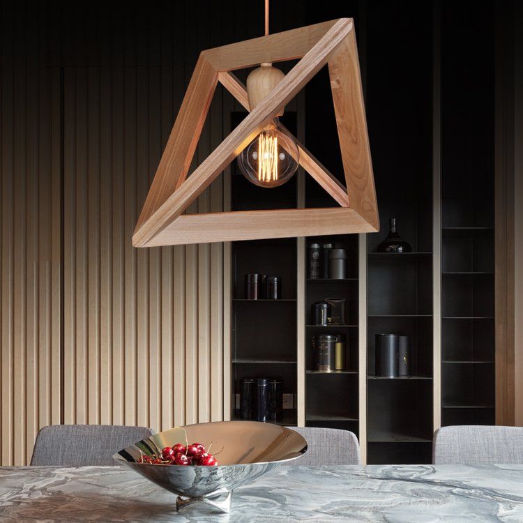 Pendant lamp Wood Triangle by Romatti