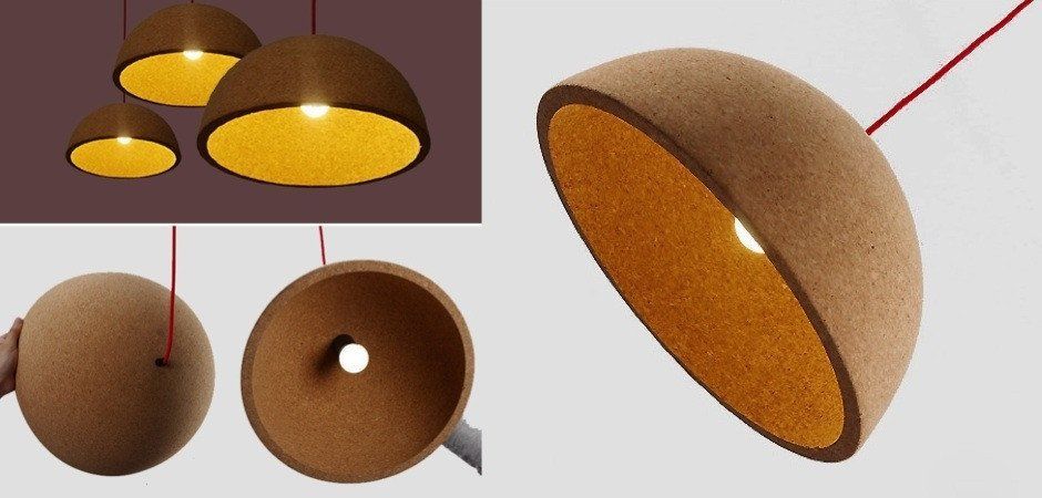 Cork Semisphere Pendant Lamp by Romatti