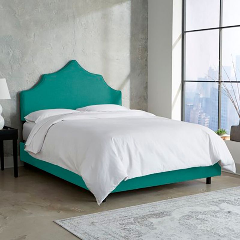 Double bed 180x200 turquoise Camille Light Teal